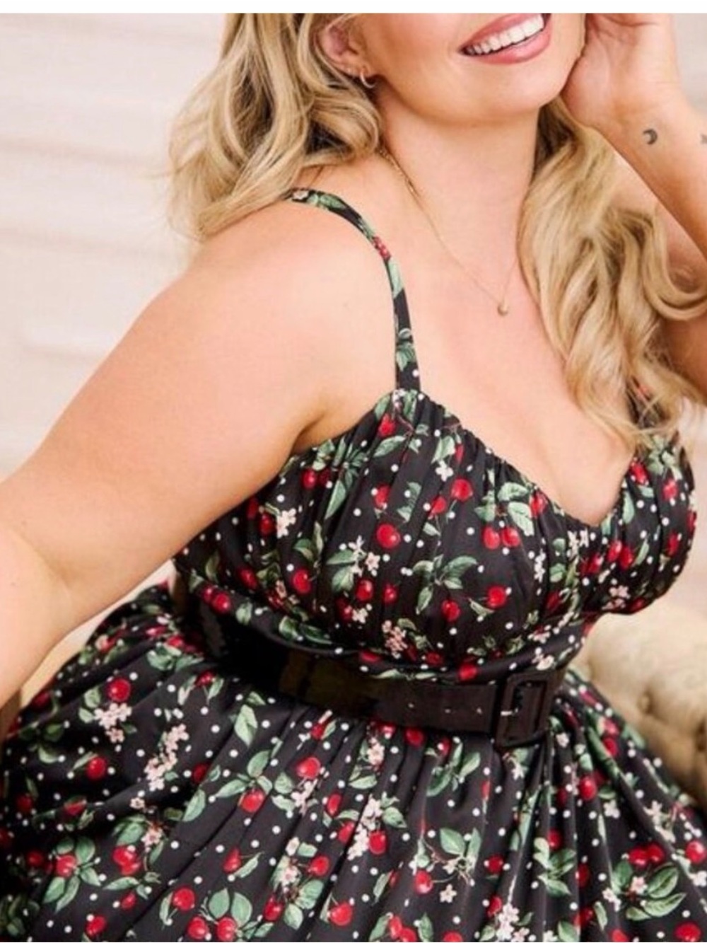 Torrid Black Cherry Print Fit-and-Flare Dress